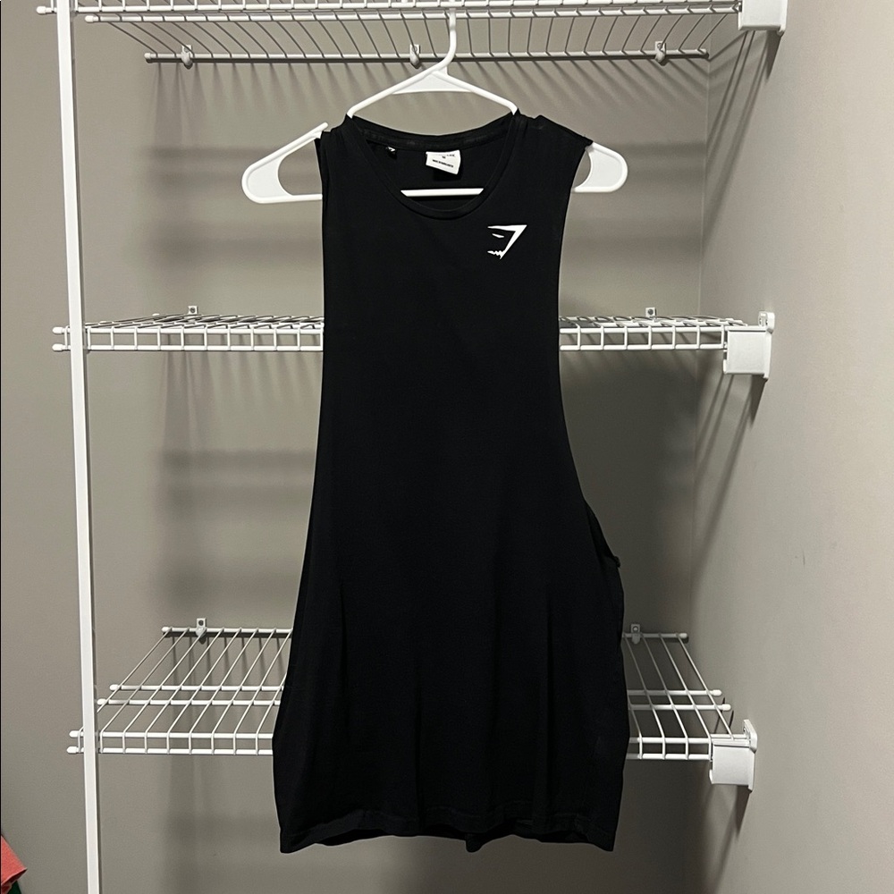 NWOT * Gymshark Black Tank Top with White Logo Medium
